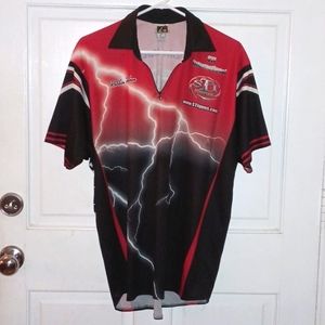 Gemini Robbin Hudson Red and Black Racer Polo Shirt with Zipper